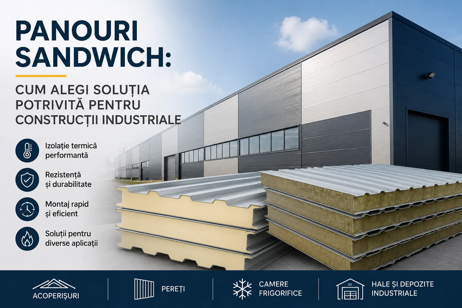 Panouri sandwich: cum alegi soluția potrivită pentru construcții industriale
